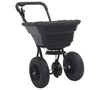 vidaXL Épandeur Noir 53 x 81,5 x 78 cm PVC et Acier, Épandeur à Gazon, Outil Pro pour semences, Jardinage, extérieur, et répartition Uniforme