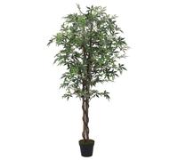 vidaXL Érable artificiel 336 feuilles 120 cm avec pot en plastique vert