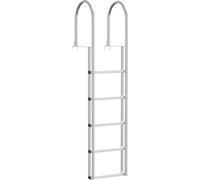 vidaXL Escabeau de quai 5 marches argent 45 ×11,5 ×190 cm aluminium