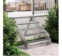vidaXL Escalier en caillebotis Marche antidérapante avec plaque 80x24x7 cm Acier galvanisé