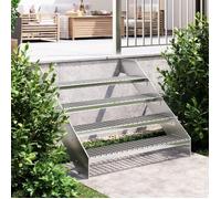 vidaXL Marche d'escalier en caillebotis 100x24x7 cm acier galvanisé antidérapante avec plaque