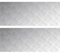 vidaXL Escalier Marche à angle droit 2 pcs Argent 100 x 40 cm Aluminium