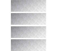 vidaXL Escalier Marche d'angle droit 4 pcs Argent 90 x 30 cm Aluminium