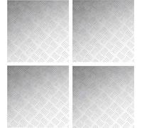 vidaXL Escalier Marchepied Carré 4 pcs Argent 50 x 50 cm Aluminium
