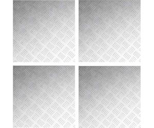 vidaXL Escalier Marchepied Carré 4 pcs Argent 50 x 50 cm Aluminium