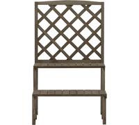 vidaXL Escalier pour fleurs avec treillis – Sapin massif Gris 70x42x115 cm