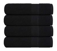 vidaXL Essuie-mains 4 pcs noir 50x100 cm 360 g/m² 100% coton