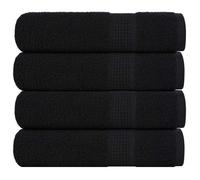 vidaXL Essuie-mains 4 pcs noir 50x100 cm 360 g/m² 100% coton, essuie-mains, serviette de bain, ensemble de serviettes de 136951