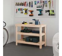vidaXL Etabli 110,5x50x80 cm Pin massif - Etabli - Etablis - Banc de stockage - Banc en bois