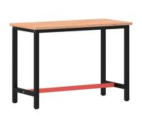 vidaXL Établi 115x55x81,5 cm bois massif hêtre et métal