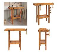 vidaXL Etabli avec étaux 92x48x83 cm Bois massif Acacia - Etabli - Etablis - Table de travail - Poste de travail