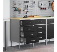 vidaXL Établi avec tiroirs 2 pcs noir et gris 100 x 55 x 85 cm