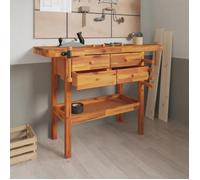 vidaXL Établi avec tiroirs et étaux 124 x 52 x 83 cm Bois massif d'acacia