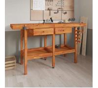 vidaXL Établi avec tiroirs et étaux 162×62×83 cm en bois massif d'acacia