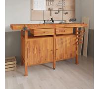 vidaXL Établi avec tiroirs et étaux 162x62x83 cm - Bois massif d'acacia