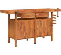 vidaXL Établi avec tiroirs et étaux 162x62x83 cm en acacia