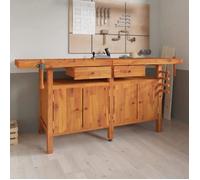 vidaXL Établi avec tiroirs et étaux 192x62x83 cm Bois massif d'acacia 153326