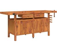 vidaXL Établi 192x62x83 cm en bois massif d'acacia avec tiroirs et étaux