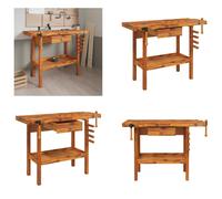 vidaXL Etabli avec tiroirs étaux 124x52x83 cm Bois d'acacia - Etabli - Etablis - Table de travail - Poste de travail
