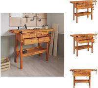 vidaXL Etabli avec tiroirs étaux 124x52x83 cm Bois d'acacia - Etablis