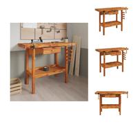 vidaXL Etabli avec tiroirs étaux 124x52x83 cm Bois d'acacia - Etablis