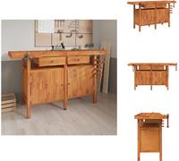 vidaXL Établi avec tiroirs étaux 162x62x83 cm acacia - Établis