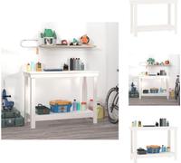 vidaXL Etabli Blanc 110x50x80 cm Pin massif - Etablis