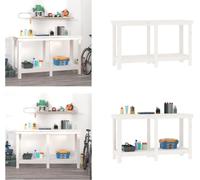 vidaXL Etabli Blanc 140x50x80 cm Pin massif - Etabli - Etablis - Banc de stockage - Table de travail de garage