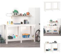 vidaXL Etabli Blanc 140x50x80 cm Pin massif - Etablis