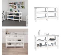vidaXL Etabli Blanc 142,5x50x80 cm Pin massif - Etabli - Etablis - Banc de stockage - Table de travail