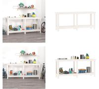 vidaXL Etabli Blanc 180x50x80 cm Pin massif - Etabli - Etablis - Banc de stockage - Table de travail de garage