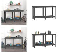 vidaXL Etabli Gris 140x50x80 cm Pin massif - Etabli - Etablis - Banc de stockage - Table de travail de garage