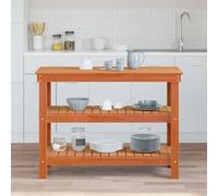 vidaXL Établi Marron cire 110,5 x 50 x 80 cm Bois massif en pin