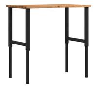vidaXL Établi marron clair 100x60x(71,5-98) cm Chêne massif