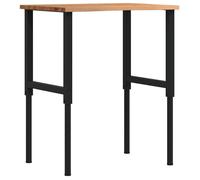 vidaXL Établi brun clair 80x60x(71,5-98) cm Chêne massif