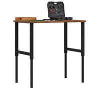vidaXL Établi marron foncé bois de chêne massif rectangulaire, table de travail, poste de travail, table de travail en bois,