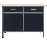 vidaXL Établi noir 120x60x85 cm acier