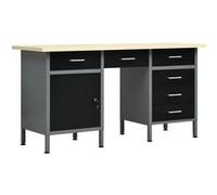 vidaXL Table de travail noire 160 x 60 x 85 cm acier