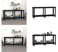 vidaXL Etabli Noir 180x50x80 cm Pin massif - Etabli - Etablis - Banc de stockage - Table de travail de garage