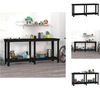 vidaXL Etabli Noir 180x50x80 cm Pin massif - Etablis