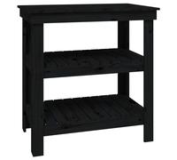 vidaXL Établi noir 78,5x50x80 cm pin massif