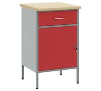 vidaXL Établi rouge et gris 50 x 55 x 85 cm Ingénieurs Bois et acier