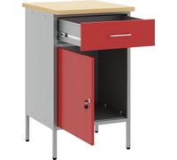vidaXL Établi rouge et gris 50 x 55 x 85 cm Ingénieurs Bois et acier