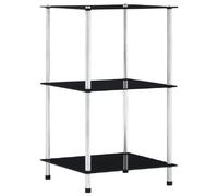 vidaXL Étagère 3 Niveaux Noir 40x40x67 cm Verre trempé