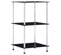 vidaXL Étagère 3 niveaux Noir 40x40x67 cm Verre trempé 249509