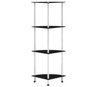 vidaXL Étagère 4 Niveaux Noir 30x30x100 cm Verre trempé