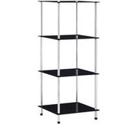 vidaXL Étagère avec 4 étagères noir 40x40x100 cm verre trempé