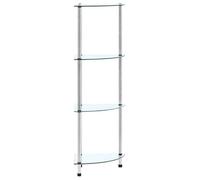 vidaXL Kastje 4-laags 30x30x100 cm gehard glas transparant249515 Transparent G