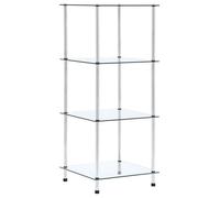 vidaXL Étagère 4 niveaux Transparent 40x40x100 cm Verre trempé 249505