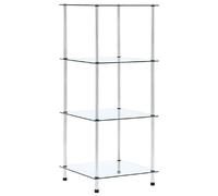 vidaXL Étagère 4 niveaux verre trempé